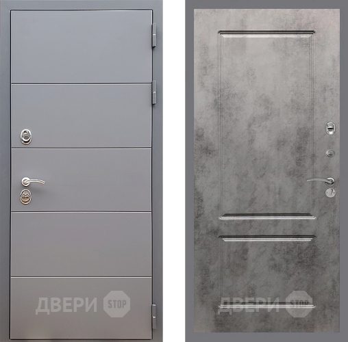 Входная металлическая Дверь Стоп АРТ ГРАФИТ ФЛ-117 Бетон темный в Голицыно