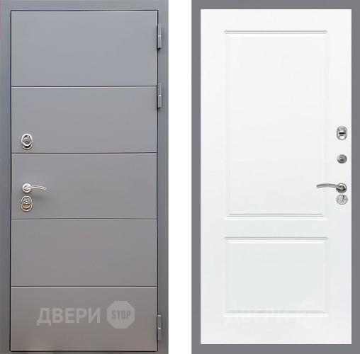 Входная металлическая Дверь Стоп АРТ ГРАФИТ ФЛ-117 Силк Сноу в Голицыно