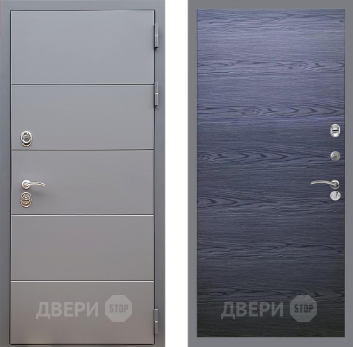 Входная металлическая Дверь Стоп АРТ ГРАФИТ Гладкая Дуб тангенальный черный в Голицыно