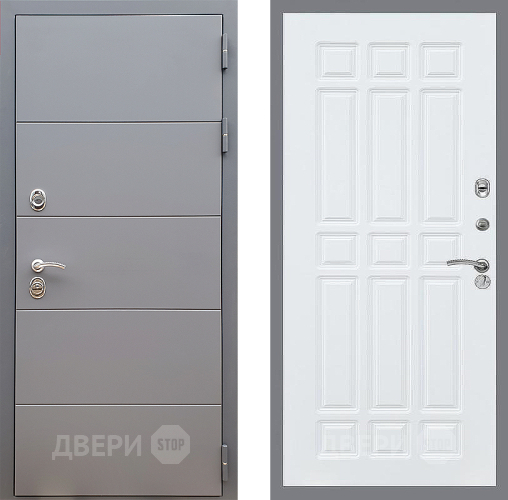 Входная металлическая Дверь Стоп АРТ ГРАФИТ ФЛ-33 Силк Сноу в Голицыно