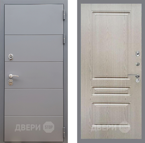 Входная металлическая Дверь Стоп АРТ ГРАФИТ ФЛ-243 Беленый дуб в Голицыно