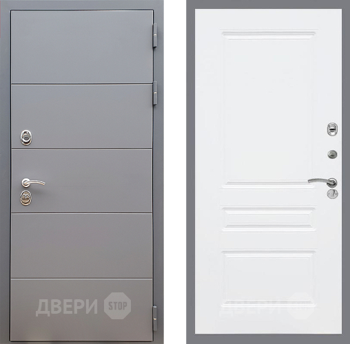 Входная металлическая Дверь Стоп АРТ ГРАФИТ ФЛ-243 Силк Сноу в Голицыно