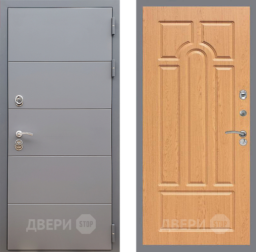 Входная металлическая Дверь Стоп АРТ ГРАФИТ ФЛ-58 Дуб в Голицыно