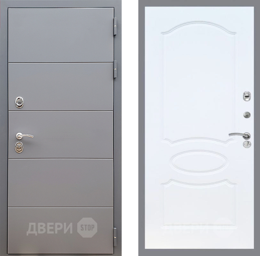 Входная металлическая Дверь Стоп АРТ ГРАФИТ ФЛ-128 Белый ясень в Голицыно