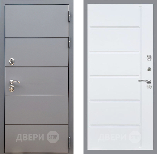 Входная металлическая Дверь Стоп АРТ ГРАФИТ ФЛ-102 Белый ясень в Голицыно