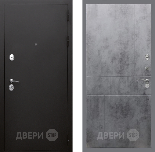 Входная металлическая Дверь Стоп КЛАССИК Шагрень ФЛ-290 Бетон темный в Голицыно