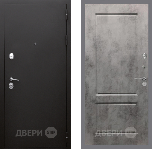 Входная металлическая Дверь Стоп КЛАССИК Шагрень ФЛ-117 Бетон темный в Голицыно
