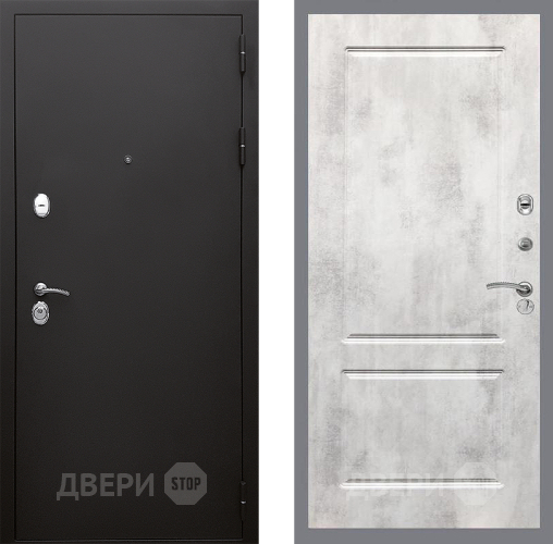 Входная металлическая Дверь Стоп КЛАССИК Шагрень ФЛ-117 Бетон светлый в Голицыно