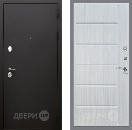 Входная металлическая Дверь Стоп КЛАССИК Шагрень ФЛ-102 Сандал белый в Голицыно