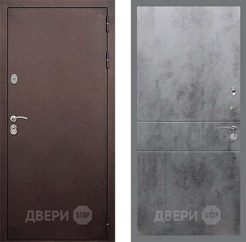 Входная металлическая Дверь Стоп КЛАССИК Медь ФЛ-290 Бетон темный в Голицыно