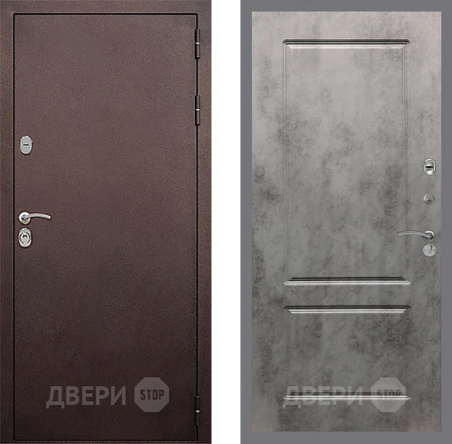 Дверь Стоп КЛАССИК Медь ФЛ-117 Бетон темный в Голицыно