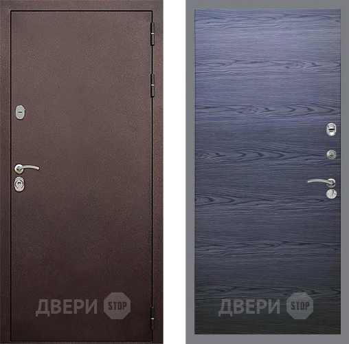 Входная металлическая Дверь Стоп КЛАССИК Медь Гладкая Дуб тангенальный черный в Голицыно