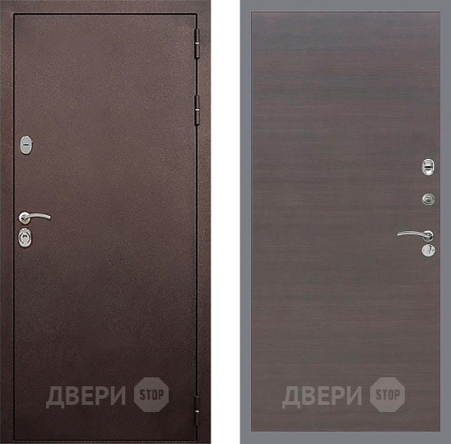 Входная металлическая Дверь Стоп КЛАССИК Медь Гладкая венге поперечный в Голицыно