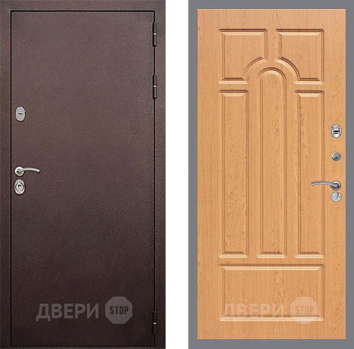 Входная металлическая Дверь Стоп КЛАССИК Медь ФЛ-58 Дуб в Голицыно