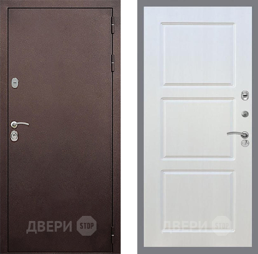 Входная металлическая Дверь Стоп КЛАССИК Медь ФЛ-3 Лиственница беж в Голицыно