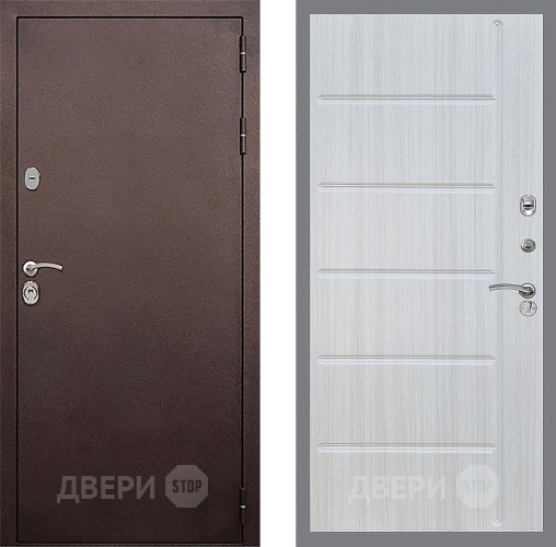 Входная металлическая Дверь Стоп КЛАССИК Медь ФЛ-102 Сандал белый в Голицыно
