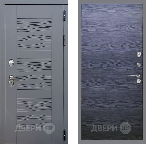 Входная металлическая Дверь Стоп СКАНДИ Гладкая Дуб тангенальный черный в Голицыно