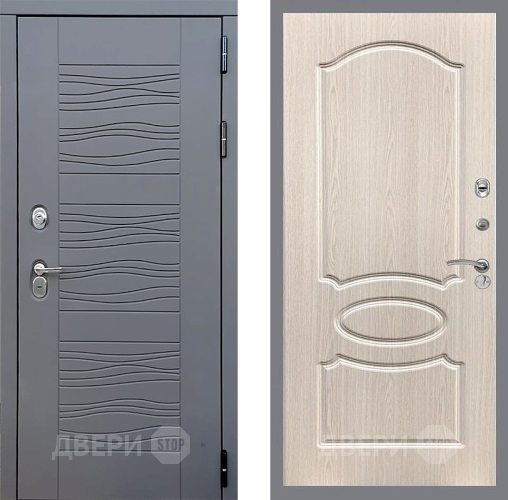 Входная металлическая Дверь Стоп СКАНДИ ФЛ-128 Беленый дуб в Голицыно
