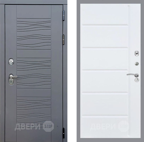 Входная металлическая Дверь Стоп СКАНДИ ФЛ-102 Белый ясень в Голицыно