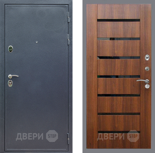 Входная металлическая Дверь Стоп СИЛЬВЕР СБ-14 Орех бренди в Голицыно