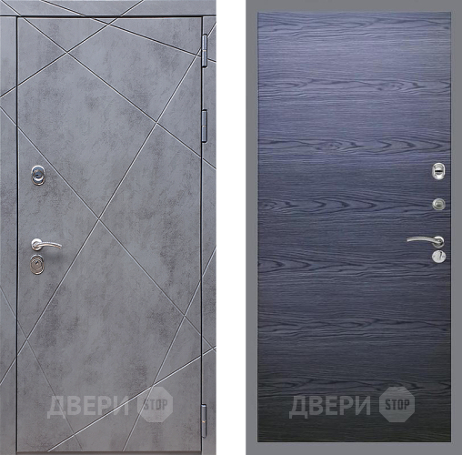 Входная металлическая Дверь Стоп Лучи Гладкая Дуб тангенальный черный в Голицыно