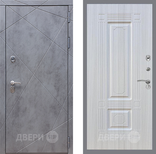 Входная металлическая Дверь Стоп Лучи ФЛ-2 Сандал белый в Голицыно