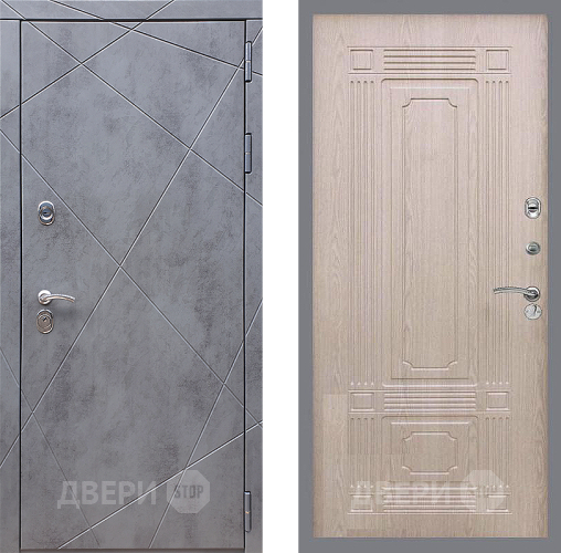 Входная металлическая Дверь Стоп Лучи ФЛ-2 Беленый дуб в Голицыно