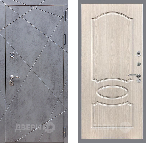 Входная металлическая Дверь Стоп Лучи ФЛ-128 Беленый дуб в Голицыно