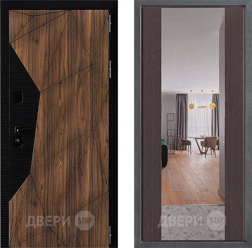Входная металлическая Дверь Дверной континент ДК-11 ФЛЗ-1 Зеркало Венге в Голицыно