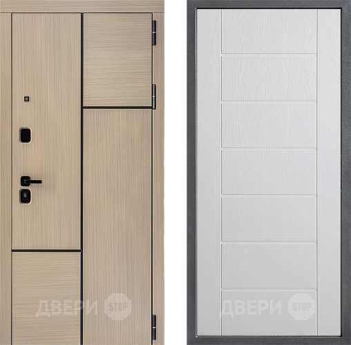 Входная металлическая Дверь Дверной континент ДК-14 ФЛ-Лайн Белое дерево в Голицыно