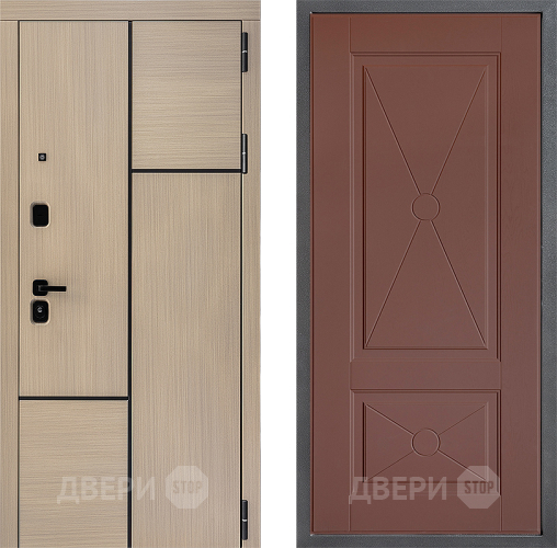 Входная металлическая Дверь Дверной континент ДК-14 ФЛ-617 Ясень шоколадный в Голицыно