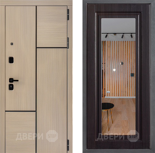 Входная металлическая Дверь Дверной континент ДК-14 ФЛЗ Зеркало Венге в Голицыно