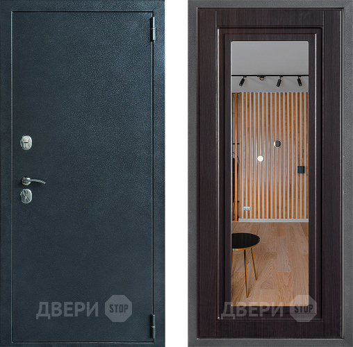 Входная металлическая Дверь Дверной континент ДК-70 Дизайн ФЛЗ Зеркало Венге в Голицыно