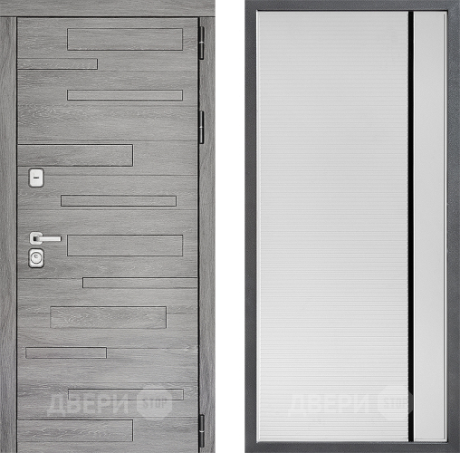 Входная металлическая Дверь Дверной континент ДК-10 ФЛ-757 Черное Стекло Софт милк в Голицыно