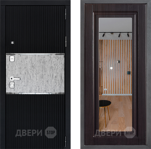 Входная металлическая Дверь Дверной континент ДК-13 ФЛЗ Зеркало Венге в Голицыно