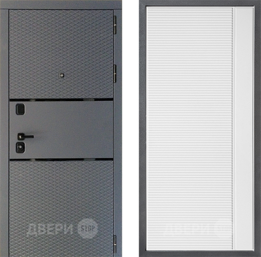 Входная металлическая Дверь Дверной континент Диамант Дизайн ФЛ-757 Белое Стекло Софт милк в Голицыно