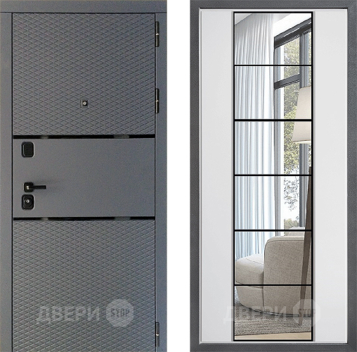 Дверь Дверной континент Диамант Дизайн ФЛЗ-2 Зеркало Белый софт в Голицыно