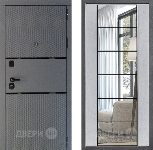 Дверь Дверной континент Диамант Дизайн ФЛЗ-2 Зеркало Бетон светлый в Голицыно