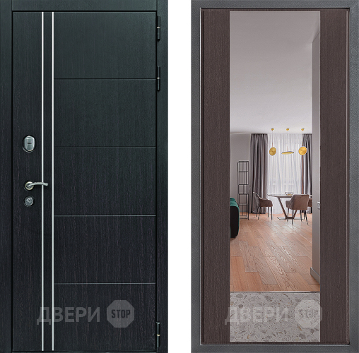 Дверь Дверной континент Теплолюкс Дизайн ФЛЗ-1 Зеркало Венге в Голицыно