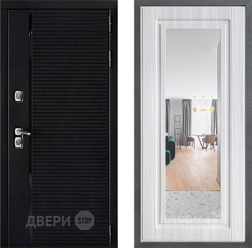 Входная металлическая Дверь Дверной континент ДК-1 ФЛЗ Зеркало Сандал белый в Голицыно