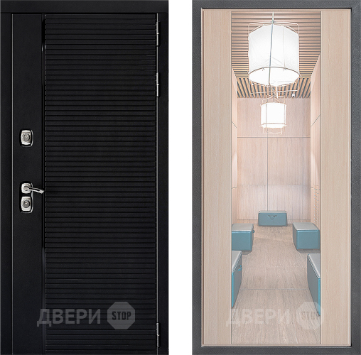 Входная металлическая Дверь Дверной континент ДК-1 ФЛЗ-1 Зеркало Капучино в Голицыно