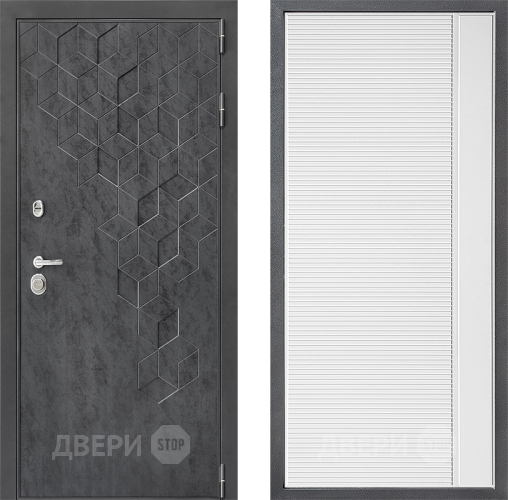 Входная металлическая Дверь Дверной континент ДК-3/713 ФЛ-757 Белое Стекло Софт милк в Голицыно