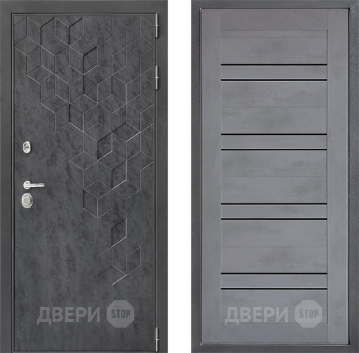 Входная металлическая Дверь Дверной континент ДК-3/713 ФЛ-49 Бетон серый в Голицыно