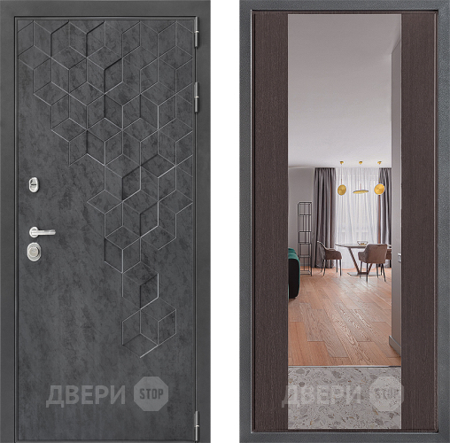 Входная металлическая Дверь Дверной континент ДК-3/713 ФЛЗ-1 Зеркало Венге в Голицыно