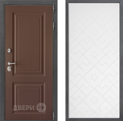 Входная металлическая Дверь Дверной континент ДК-3/729 ФЛ-Тиффани Белый софт в Голицыно