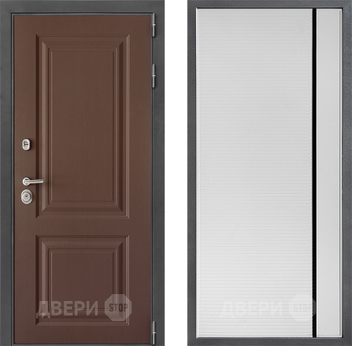 Входная металлическая Дверь Дверной континент ДК-3/729 ФЛ-757 Черное Стекло Софт милк в Голицыно