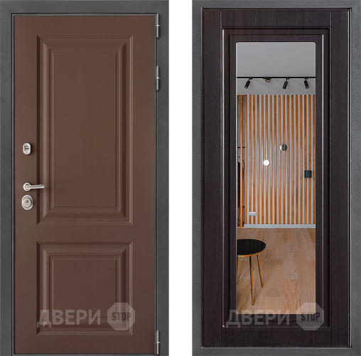 Входная металлическая Дверь Дверной континент ДК-3/729 ФЛЗ Зеркало Венге в Голицыно