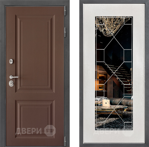 Дверь Дверной континент ДК-3/729 ФЛ-Тиффани Зеркало Белое дерево в Голицыно