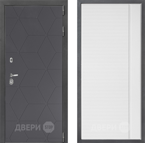Входная металлическая Дверь Дверной континент ДК-3/744 ФЛ-757 Белое Стекло Софт милк в Голицыно