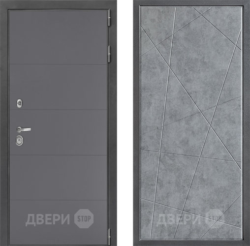 Входная металлическая Дверь Дверной континент ДК-3/649 ФЛ-655 Бетон серый в Голицыно